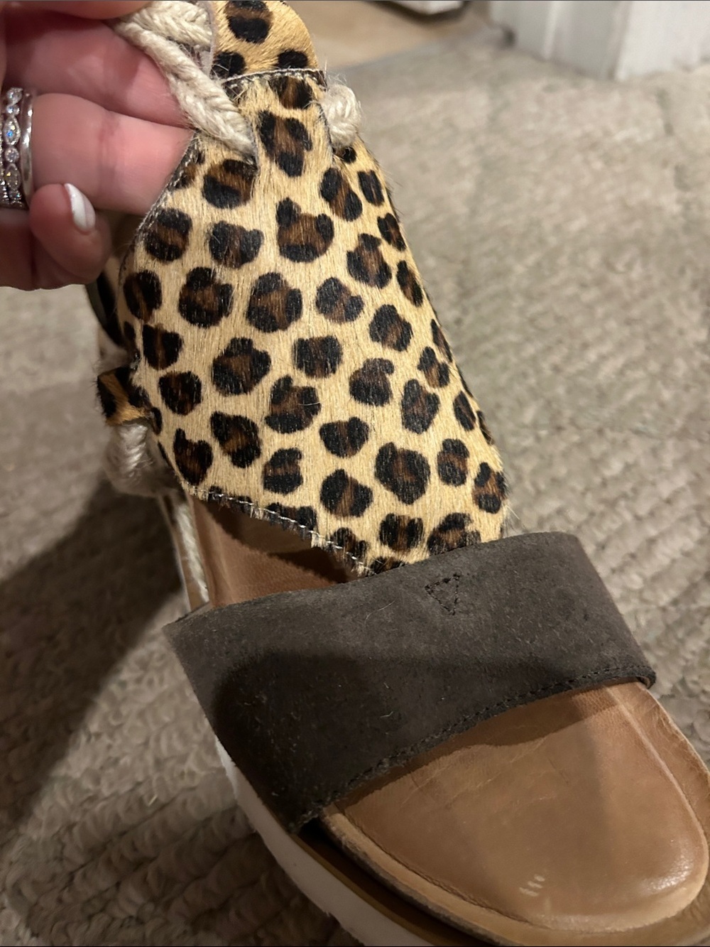 Diba True Leopard Print Rope-Wrap Wedge Sandals - Brown/Leopard - Picture 4 of 11